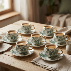 Coffee Cup and Saucer Set - 12 Pcs